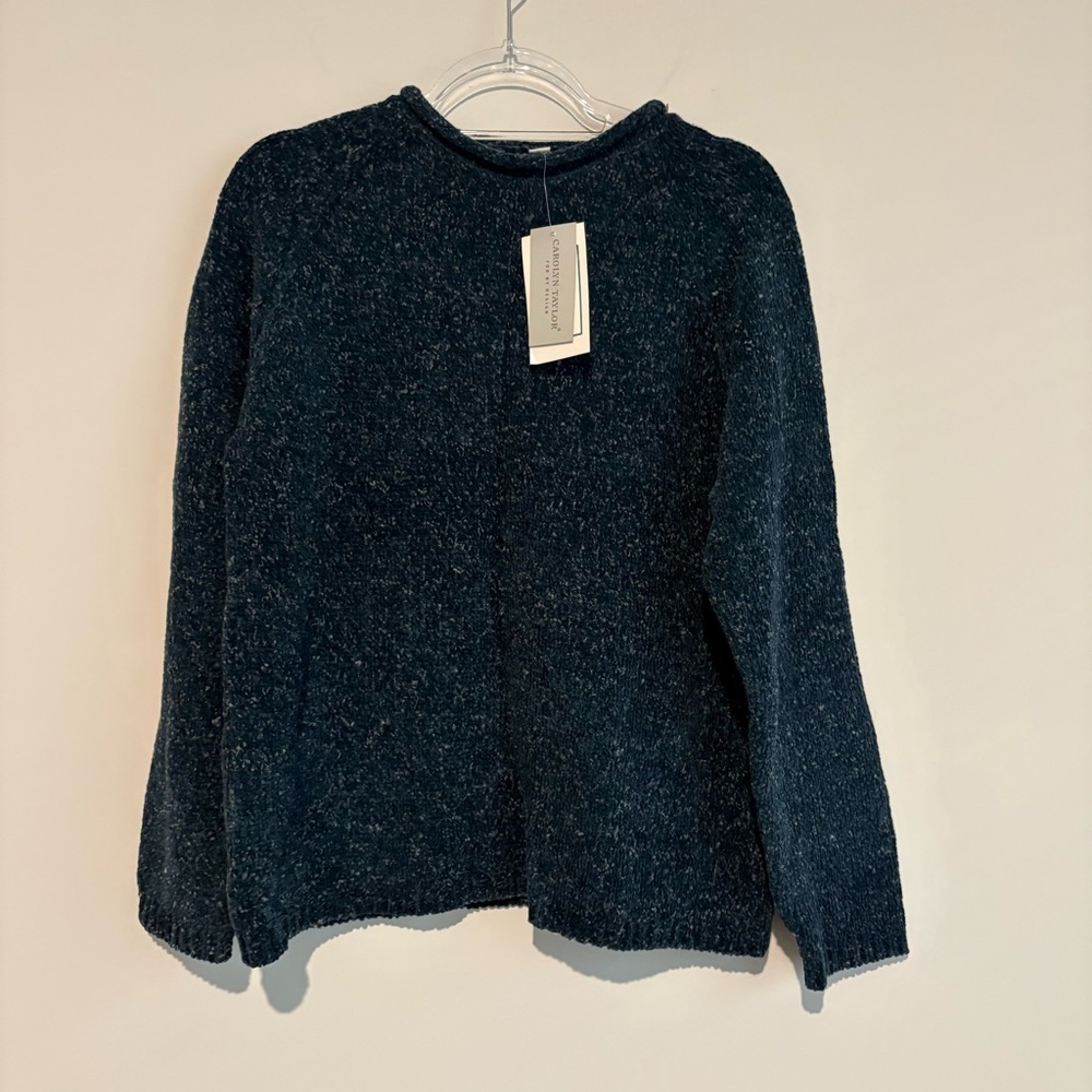 Carolyn Taylor wool blend sweater blue size large
